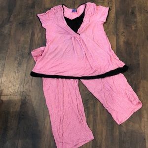 Breastfeeding Nursing Pajamas size Large Pink